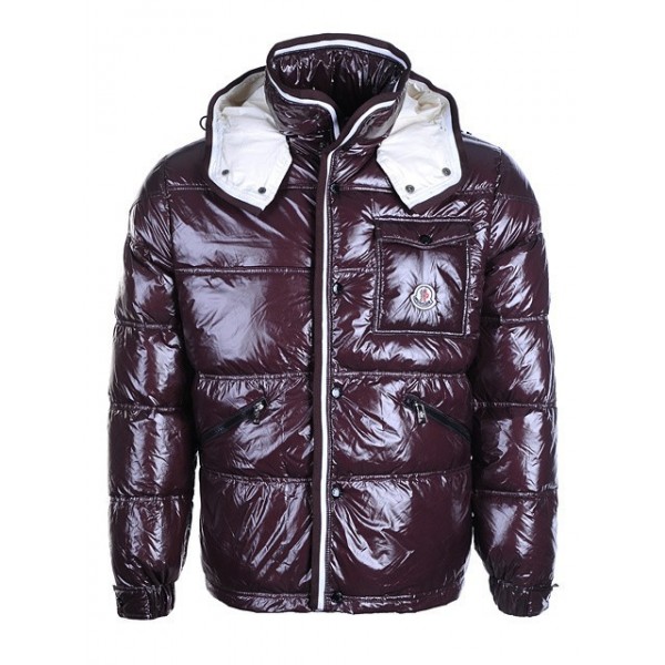 Moncler Claret Slim Mock Collar e Cap. breve riscaldamento Uomo Cappotti uscita